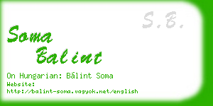soma balint business card